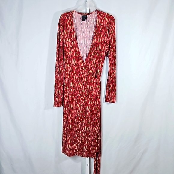 BIGIO COLLECTION Red Wrap Dress Sz 12 - Picture 1 of 9